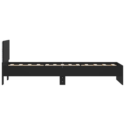 Giroletto con Testiera e LED Nero 75x190 cm | homemem39