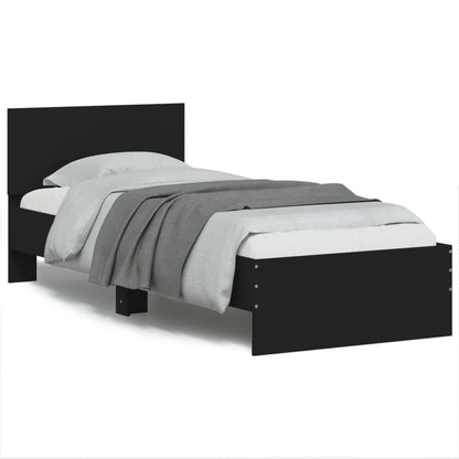 Giroletto con Testiera e LED Nero 75x190 cm | homemem39