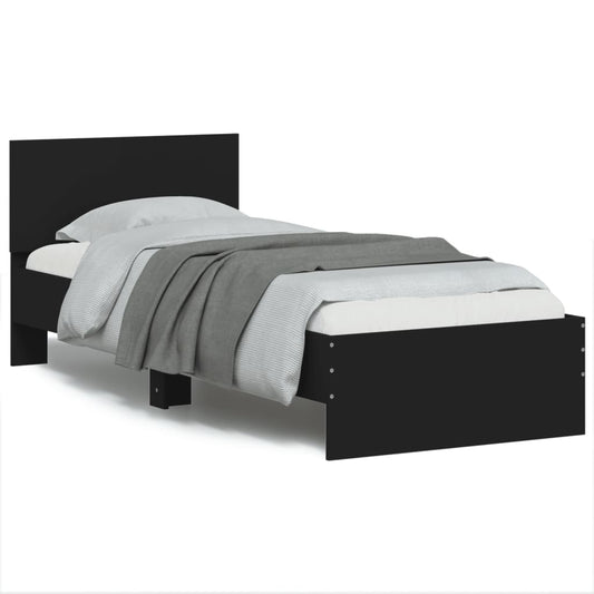 Giroletto con Testiera e LED Nero 75x190 cm | homemem39