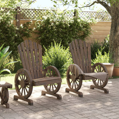 Sedie da Giardino Adirondack 2 pz in Legno Massello di Abete