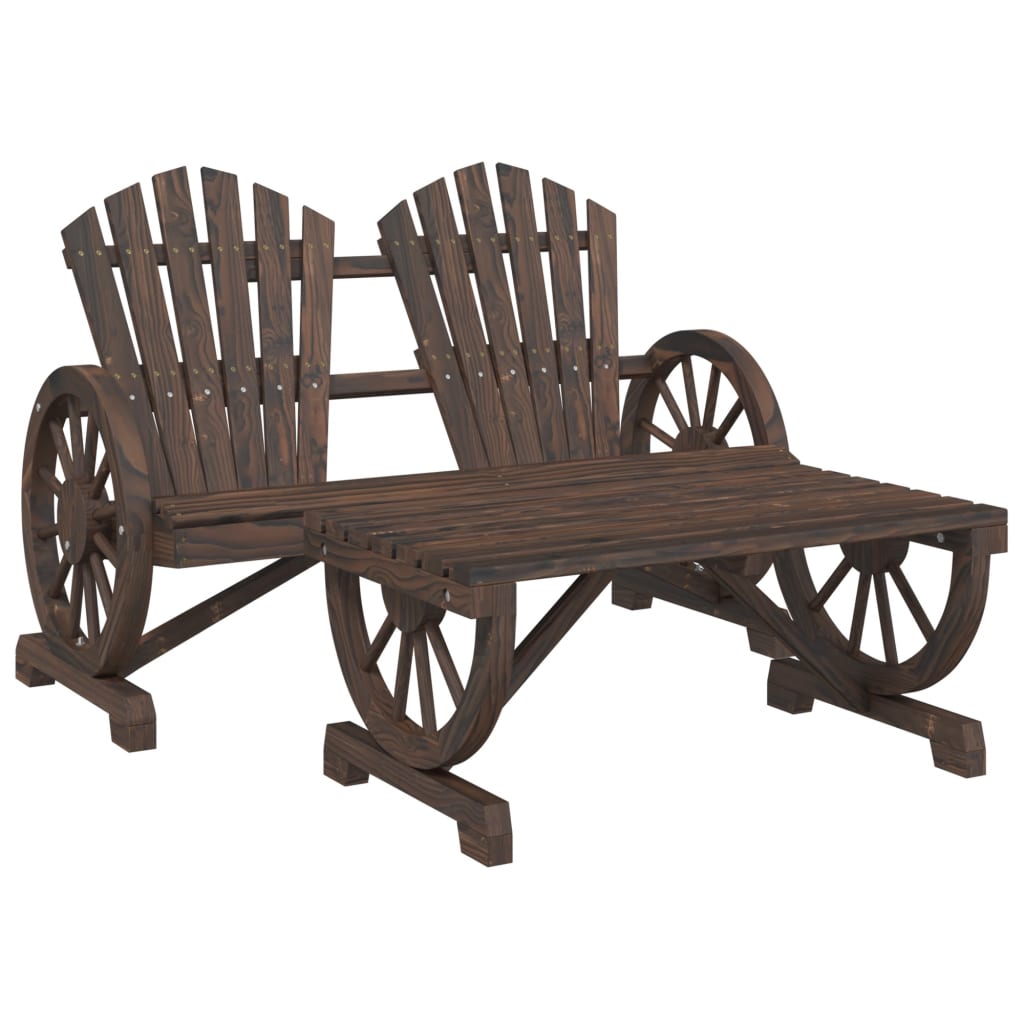 Set Salotto da Giardino 2 pz in Legno Massello di Abete - homemem39