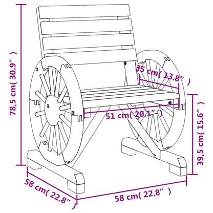 Sedie da Giardino 2 pz 58x58x78,5 cm in Legno Massello di Abete