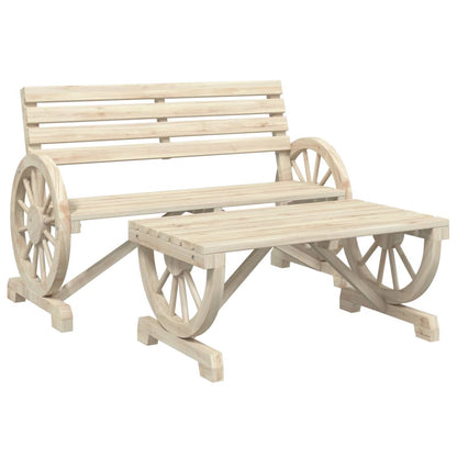 Set Salotto da Giardino 2 pz in Legno Massello di Abete - homemem39
