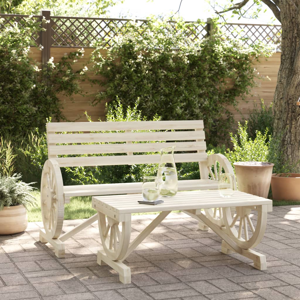 Set Salotto da Giardino 2 pz in Legno Massello di Abete - homemem39