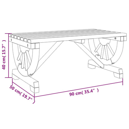 Tavolino da Giardino 90x50x40 cm in Legno Massello di Abete