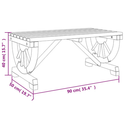 Tavolino da Giardino 90x50x40 cm in Legno Massello di Abete