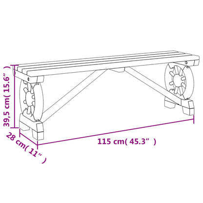 Panca da Giardino 115 cm in Legno Massello di Abete