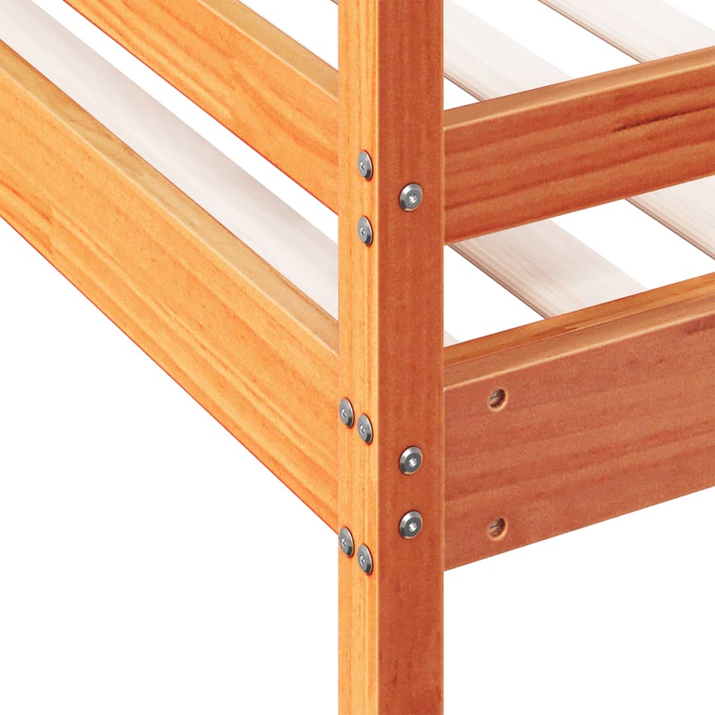 Bunk bed 80x200/140x200 cm Brown Wax Solid Pine