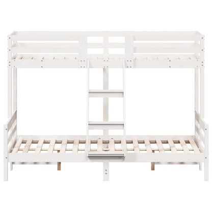 Bunk Bed 90x200/140x200cm White Solid Pine Wood