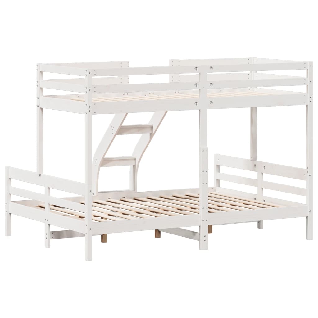 Bunk Bed 90x200/140x200cm White Solid Pine Wood