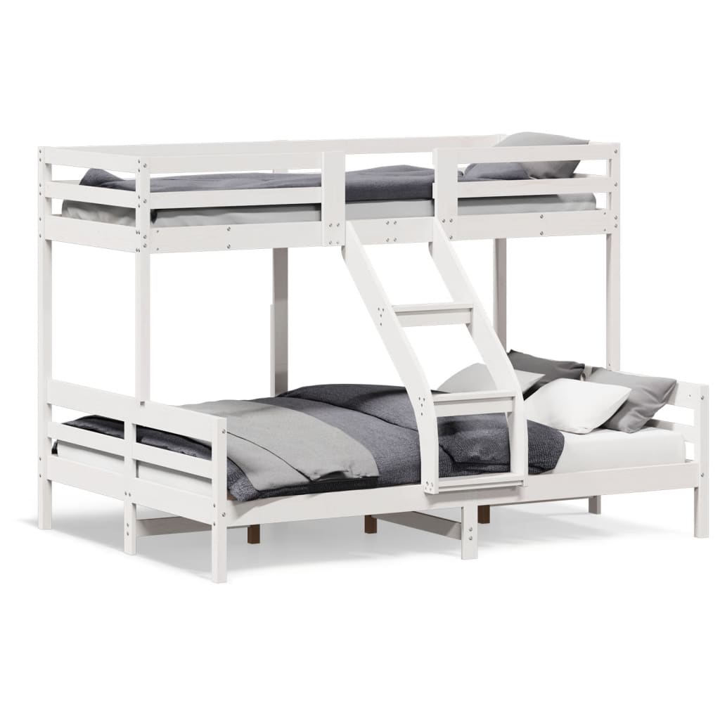 Bunk Bed 90x200/140x200cm White Solid Pine Wood