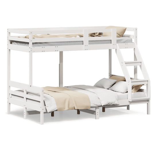 Bunk Bed 80x200/120x200cm White Solid Pine Wood