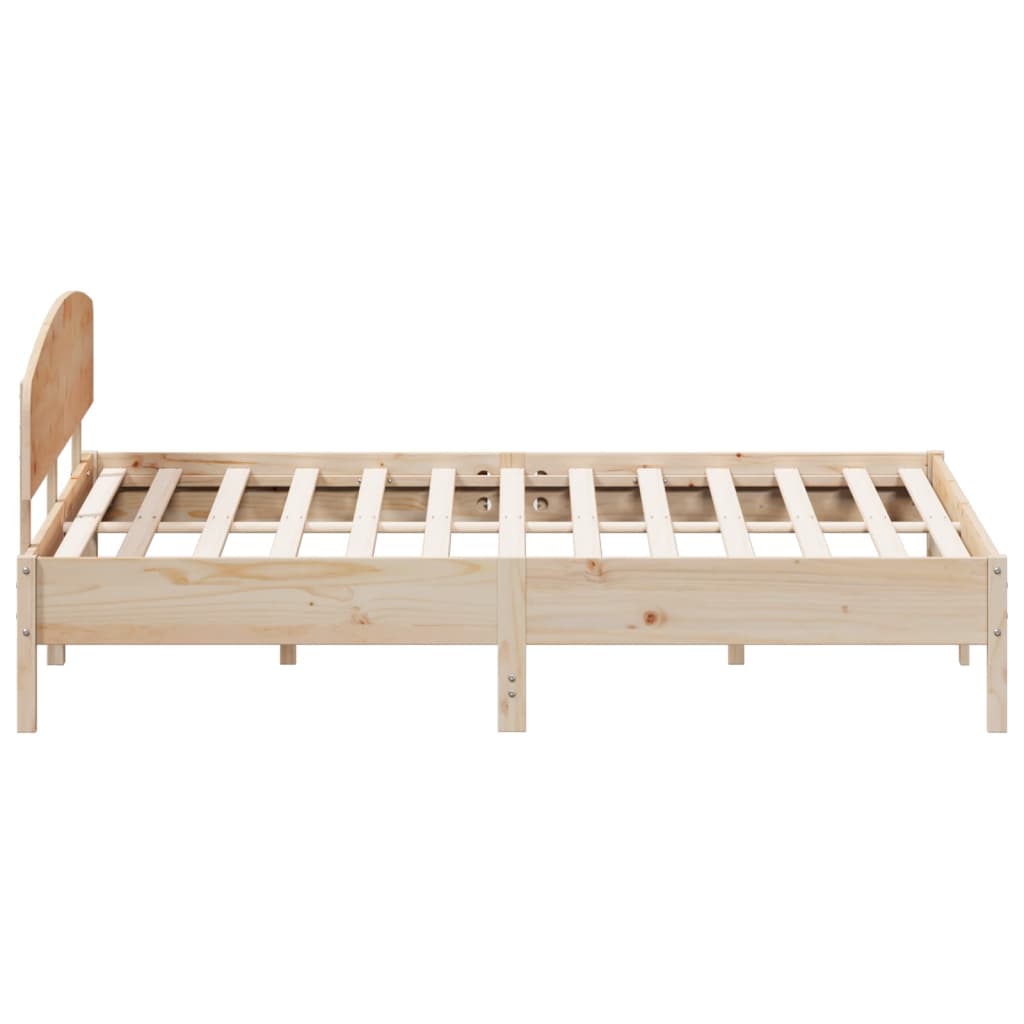 Bed frame with 200x200 cm headboard in solid pine wood