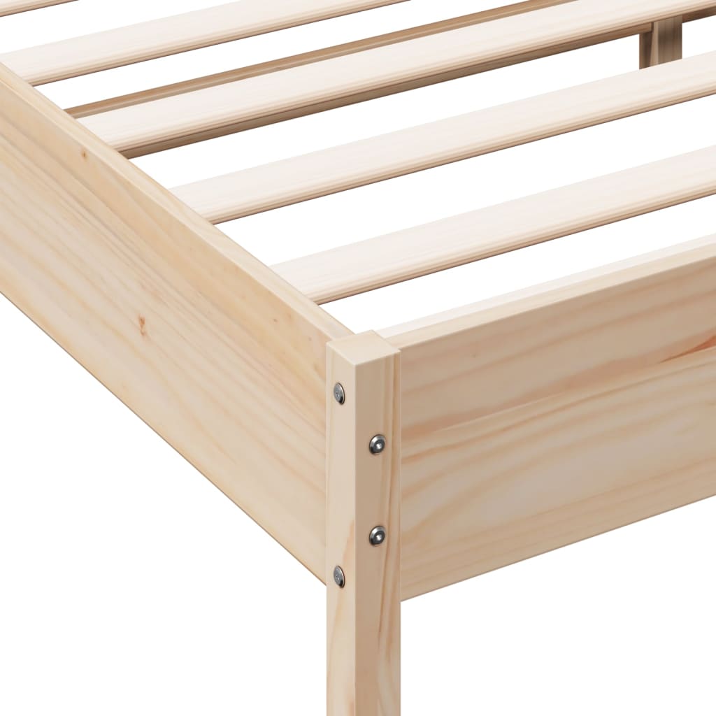 Bed frame with 200x200 cm headboard in solid pine wood