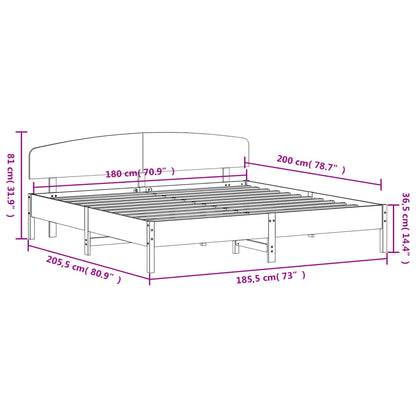 Giroletto senza Materasso Bianco 180x200 cm Legno Massello Pino