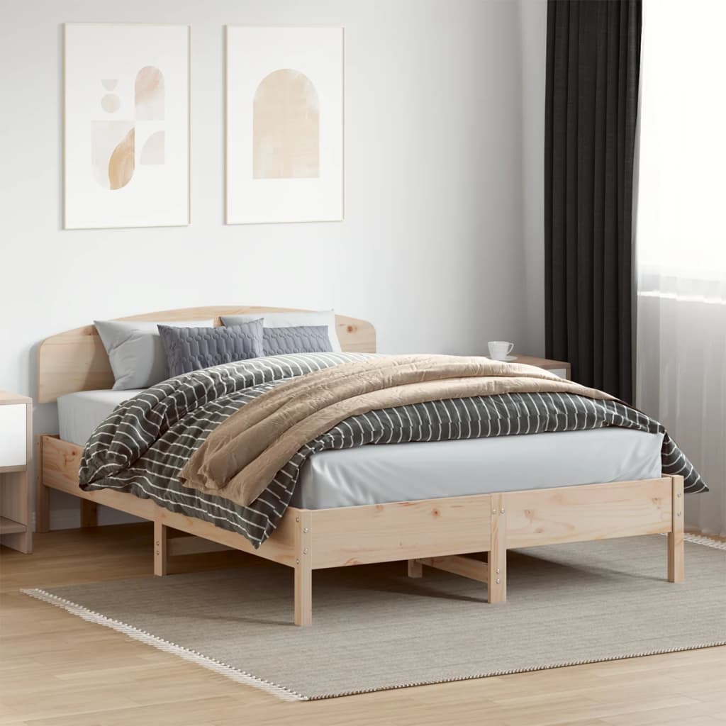 Bed frame with headboard 160x200 cm in solid pine wood