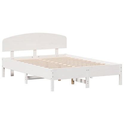 Letto senza Materasso Bianco 140x190 cm Legno Massello di Pino