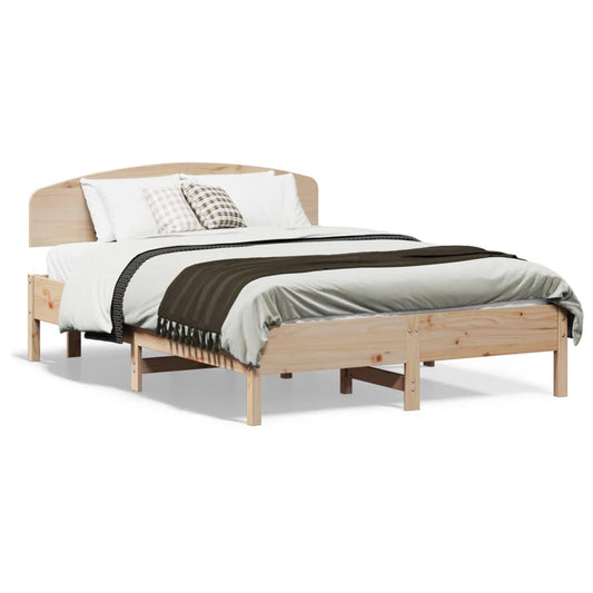 Bed frame with headboard 135x190 cm in solid pine wood