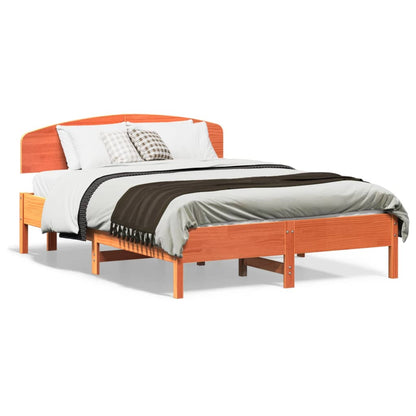 Letto senza Materasso Marrone Cera 135x190 cm in Legno di Pino | homemem39