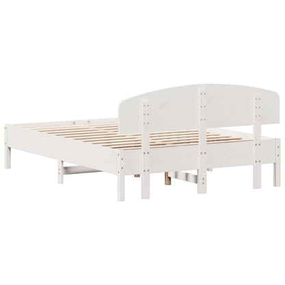 Letto senza Materasso Bianco 120x190 cm Legno Massello di Pino