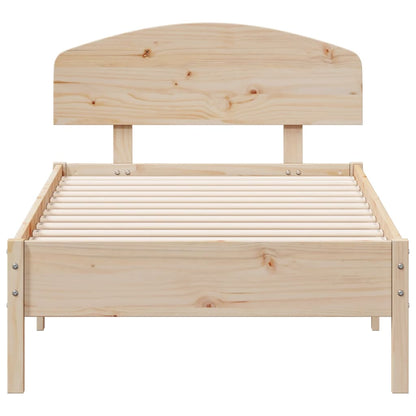 Bed frame with headboard 75x190 cm in solid pine wood