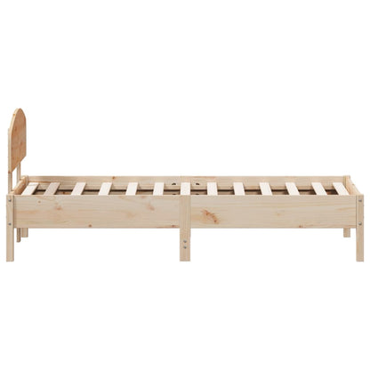 Bed frame with headboard 75x190 cm in solid pine wood