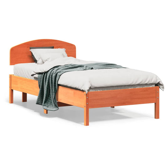 Letto senza Materasso Marrone Cera 75x190 cm in Legno di Pino