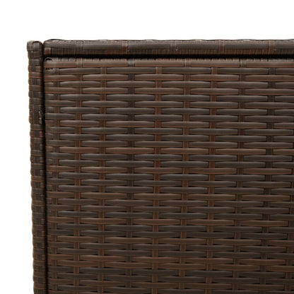 Contenitore da Giardino con Ruote Marrone 283L in Polyrattan