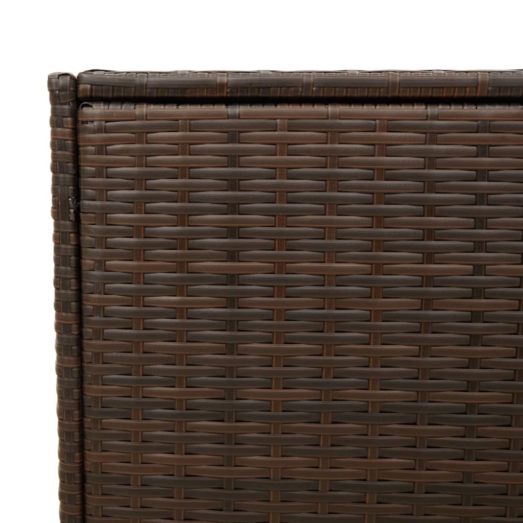 Contenitore da Giardino con Ruote Marrone 283L in Polyrattan - homemem39