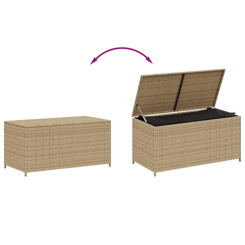 Contenitore da Giardino Beige Misto 190L in Polyrattan - homemem39