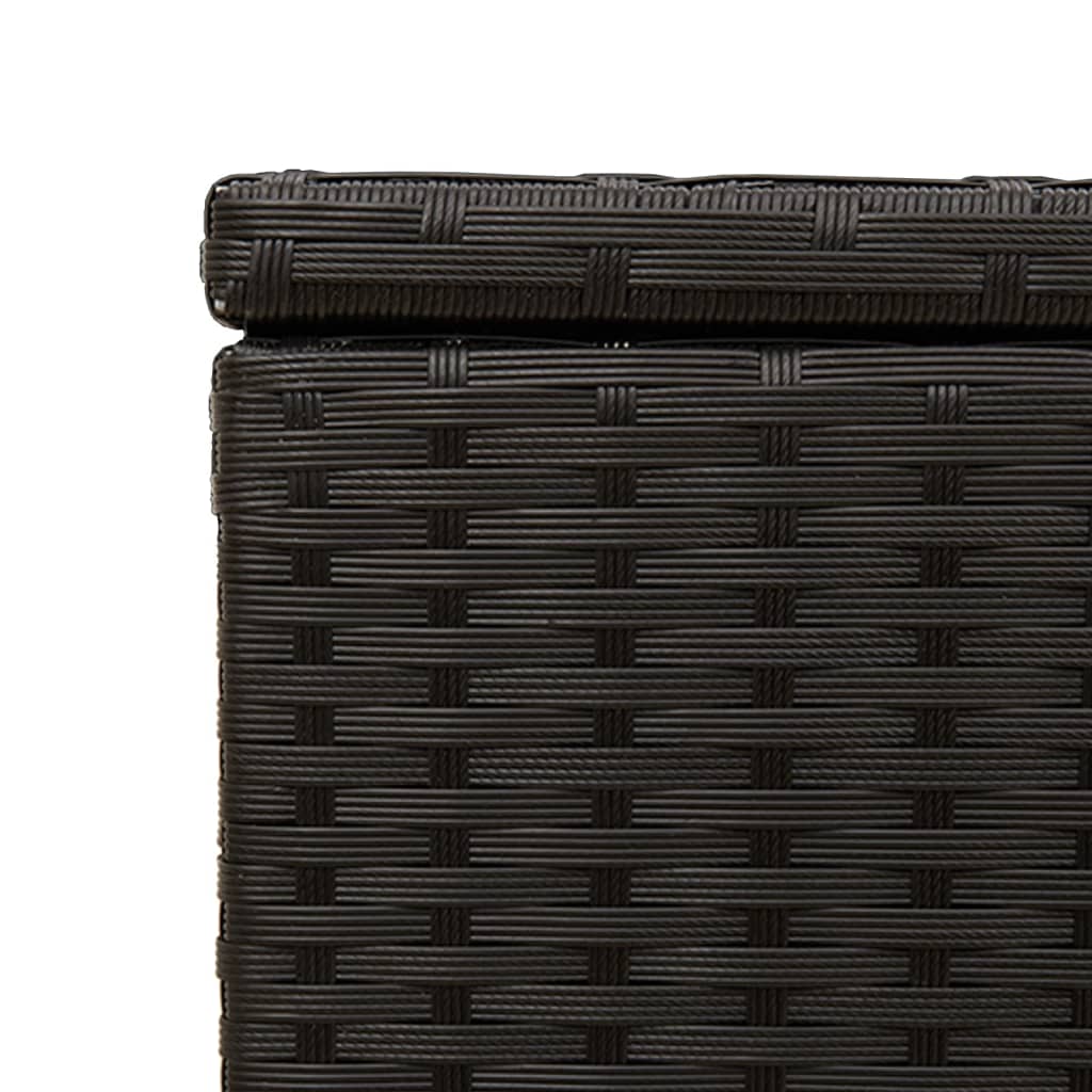 Contenitore da Giardino con Ruote Nero 190L in Polyrattan