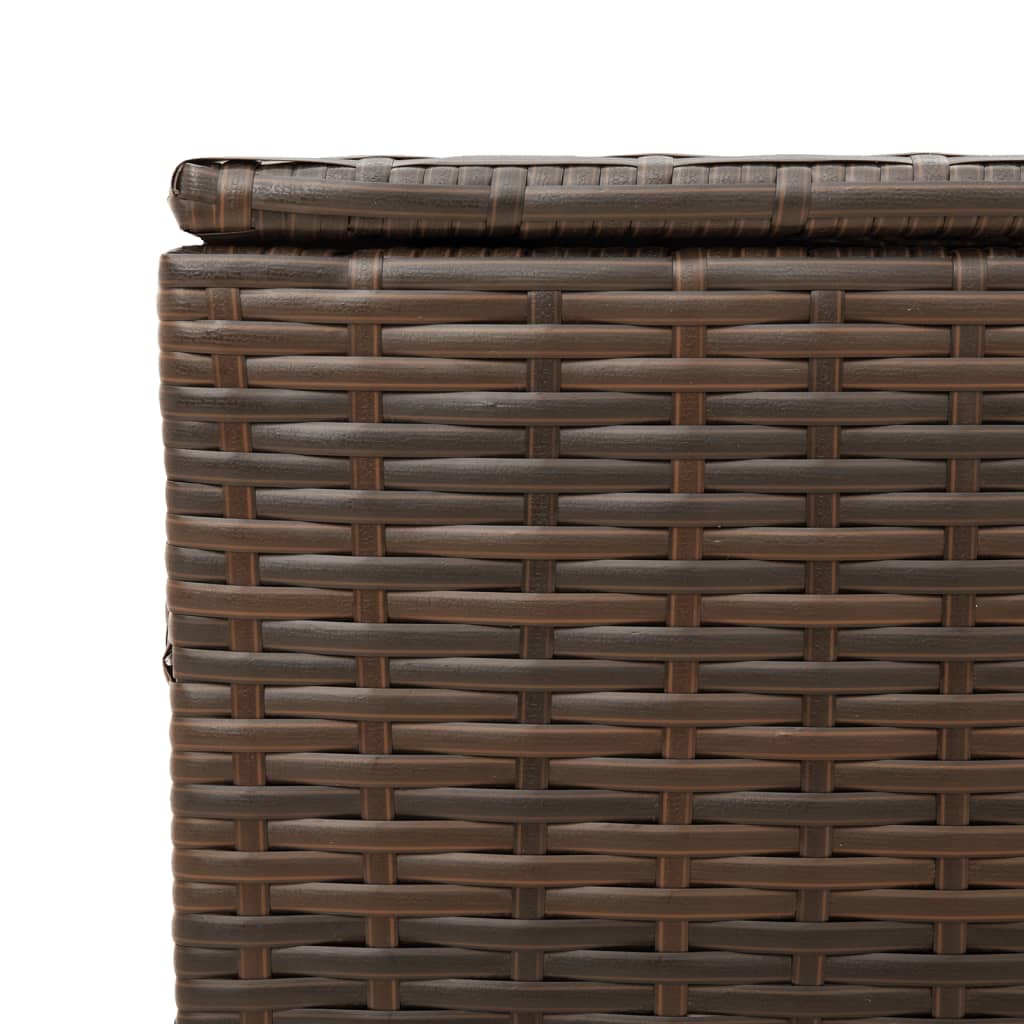 Contenitore da Giardino con Ruote Marrone 190L in Polyrattan