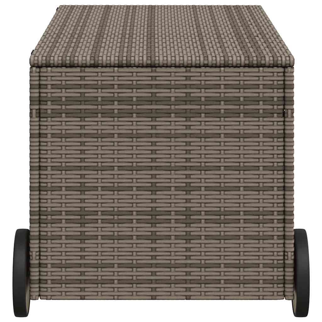 Contenitore da Giardino con Ruote Grigio 190L in Polyrattan - homemem39
