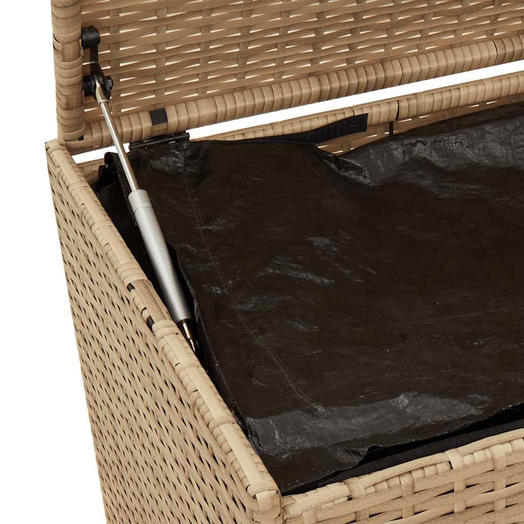 Contenitore da Giardino con Ruote Beige Misto 190L Polyrattan