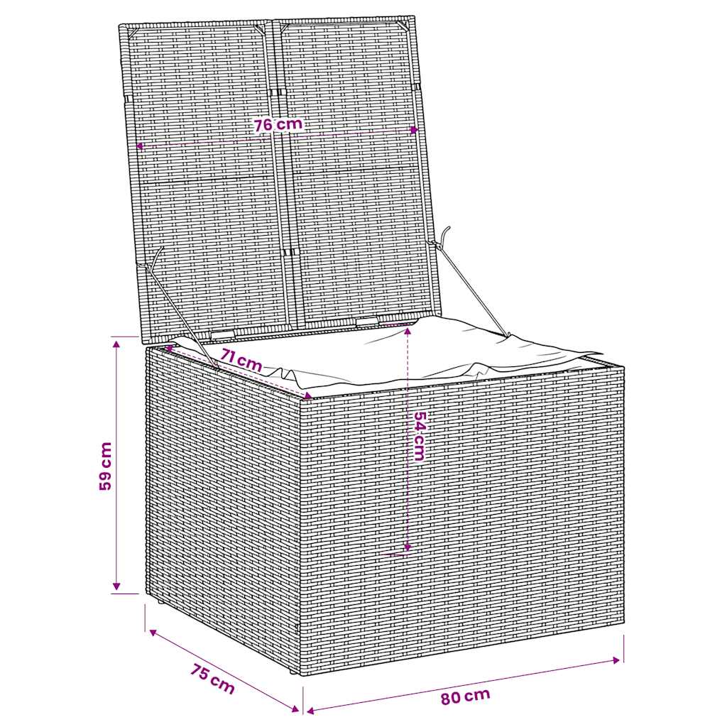 Contenitore da Giardino Grigio 291L in Polyrattan | homemem39