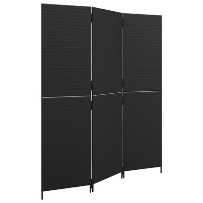 Divisorio per Ambienti a 3 Pannelli Nero in Polyrattan | homemem39