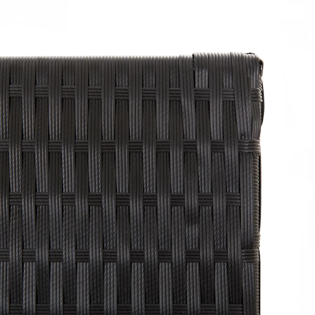 Divisorio per Ambienti a 3 Pannelli Nero in Polyrattan | homemem39