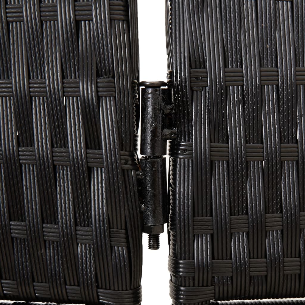 Divisorio per Ambienti a 3 Pannelli Nero in Polyrattan | homemem39
