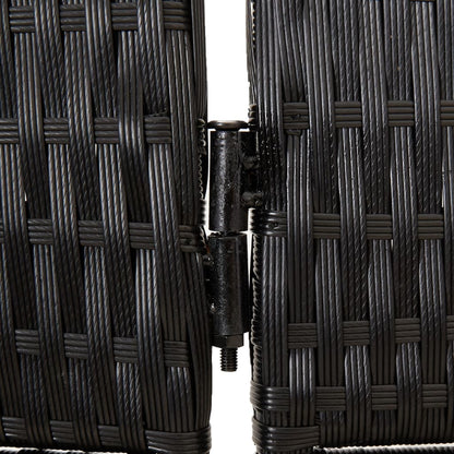 Divisorio per Ambienti a 3 Pannelli Nero in Polyrattan | homemem39