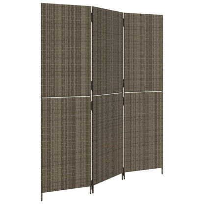 Room Divider with 3 Gray Panels in Polyrattan