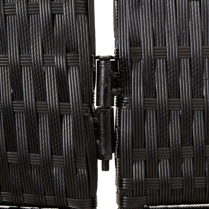 Divisorio per Ambienti a 3 Pannelli Nero in Polyrattan | homemem39
