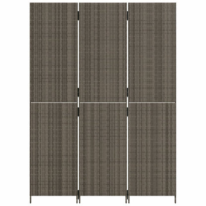 Divisorio per Ambienti a 3 Pannelli Grigio in Polyrattan | homemem39