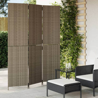 Divisorio per Ambienti a 3 Pannelli Grigio in Polyrattan | homemem39