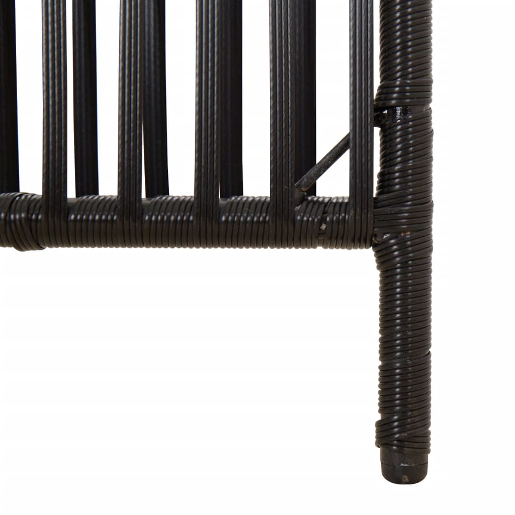 Divisorio per Ambienti a 3 Pannelli Nero in Polyrattan | homemem39