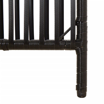 Divisorio per Ambienti a 3 Pannelli Nero in Polyrattan | homemem39