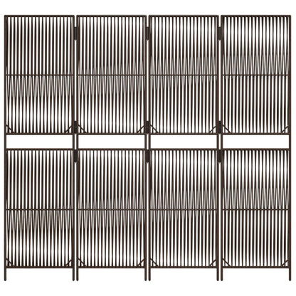 Divisorio per Ambienti a 4 Pannelli Marrone in Polyrattan - homemem39