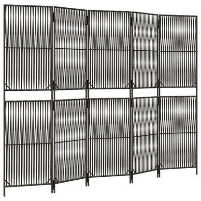 Room Divider with 5 Gray Panels in Polyrattan