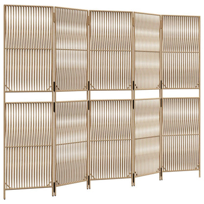 Room Divider with 5 Beige Panels in Polyrattan