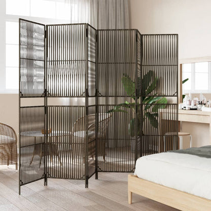 Room Divider with 6 Brown Panels in Polyrattan