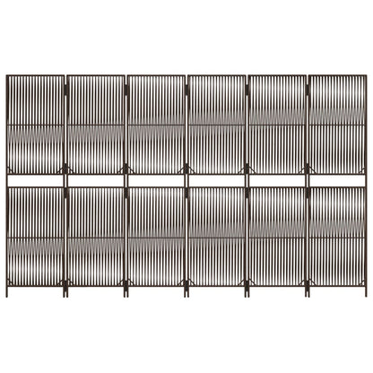 Divisorio per Ambienti a 6 Pannelli Marrone in Polyrattan - homemem39